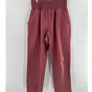 Emme Everyday Transitional Smocked Linen Pant Terracota Medium
